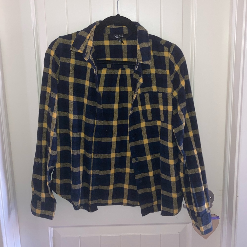 New Look Blue & Yellow Plaid Shirt